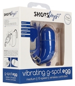 Синее виброяйцо Medium Wireless Vibrating G-Spot Egg с пультом - 7,5 см. - фото, цены