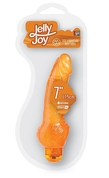 Оранжевый гелевый вибратор с широким основанием Jelly Joy 7inch 10 Rhythms - 17,5 см. - фото, цены