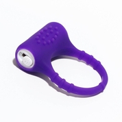 Фиолетовое эрекционное виброкольцо с пупырышками - фото, цены