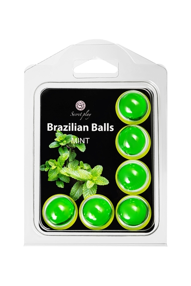 Набор из 6 шариков с массажным маслом Brazilian Balls с ароматом мяты - фото, цены