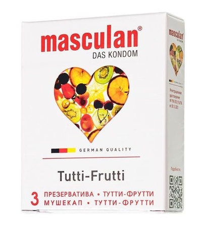 Презервативы Masculan Tutti-Frutti с фруктовым ароматом - 3 шт. - фото, цены