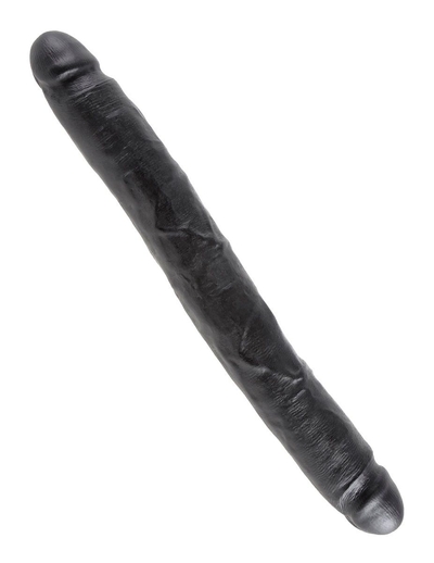 Чёрный двусторонний фаллоимитатор 12 Slim Double Dildo - 30 см. - фото, цены