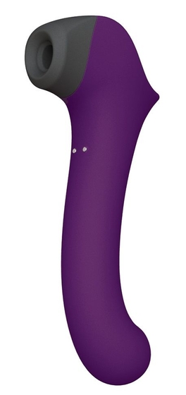 Фиолетовый клиторальный стимулятор Caldo с функцией вибратора - 19 см. - фото, цены