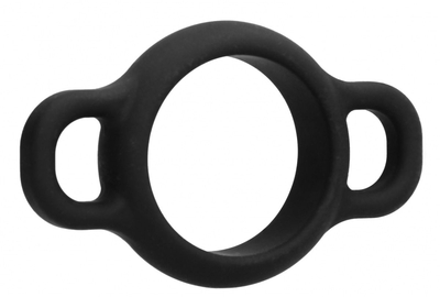 Черное эрекционное кольцо №66 Cock Ring With Handles - фото, цены