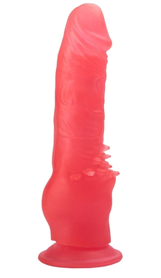 Розовый фаллоимитатор с шипами для клиторальной стимуляции - 17,8 см. - фото, цены