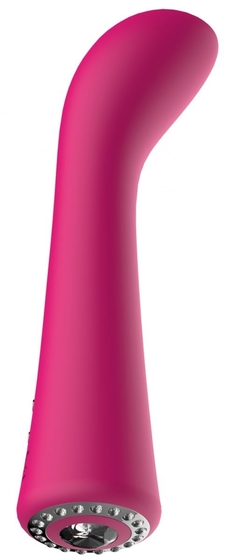 Розовый вибромассажер для точки G Glimmer - 20,5 см. - фото, цены