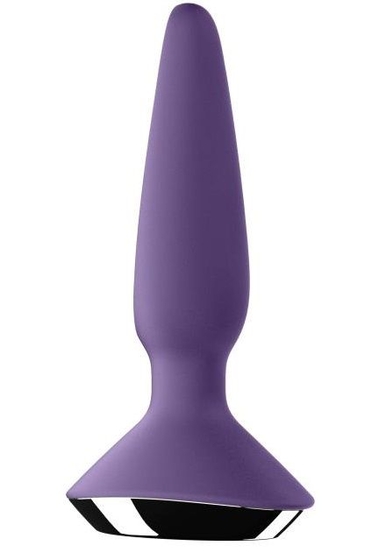 Фиолетовая анальная пробка с вибрацией Satisfyer Plug-ilicious 1 - 13,5 см. - фото, цены