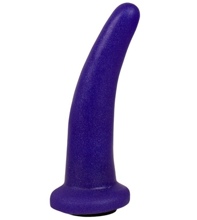 Фиолетовая гладкая изогнутая насадка-плаг - 13,3 см. - фото, цены