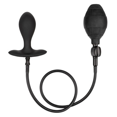 Черная расширяющаяся анальная пробка Weighted Silicone Inflatable Plug M - фото, цены