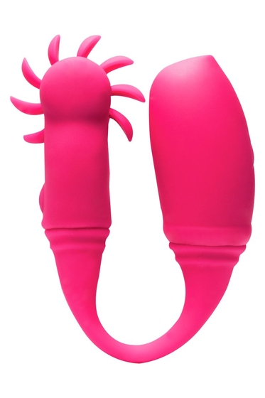 Розовый вибратор Kawaii Daisuki 4 для одновременной вагинальной и клиторальной стимуляции - фото, цены