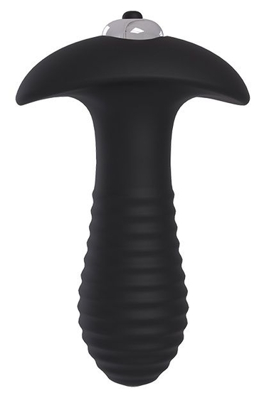 Черный анальный вибромассажер Spiral Plug - 11 см. - фото, цены