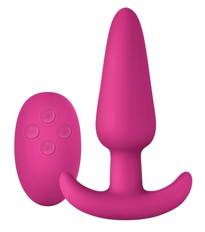 Розовая анальная вибропробка с пультом ду Luxe Zenith Wireless Plug Pink - 9,9 см. - фото, цены