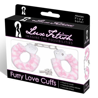 Розовые леопардовые меховые наручники - фото, цены