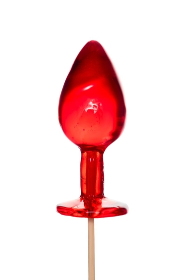 Красный леденец в форме большой анальной пробки со вкусом виски - фото, цены