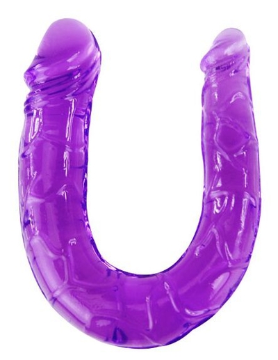 Двухголовый фиолетовый фаллоимитатор - 29,8 см. - фото, цены