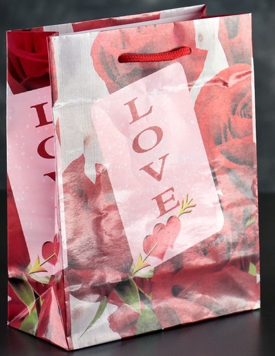 Подарочный пакет Любовь - 23 х 18 см. - фото, цены