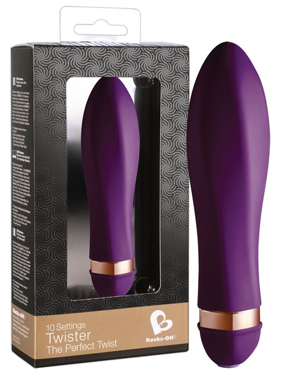 Фиолетовый закрученный мини-вибратор Twister - 14 см. - фото, цены