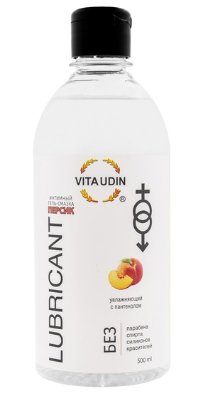 Интимный гель-смазка на водной основе Vita Udin с ароматом персика - 500 мл. - фото, цены