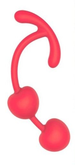 Красные силиконовые вагинальные шарики с ограничителем - фото, цены