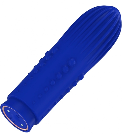 Синяя вибропуля Turbo Rechargeable Bullet Lush - 9,8 см. - фото, цены