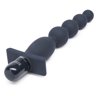 Тёмно-синяя анальная виброёлочка Carnal Promise Vibrating Anal Beads - 20,8 см. - фото, цены