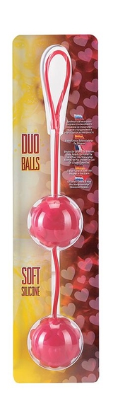 Красные вагинальные шарики с сердечками Duo Balls - фото, цены