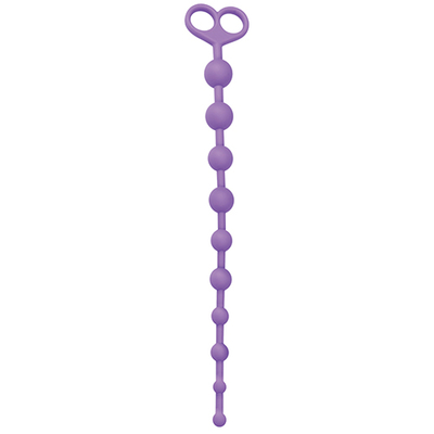 Фиолетовая анальная цепочка с 10 звеньями Anal Juggling Ball Silicone - 33,6 см. - фото, цены
