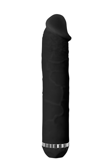 Чёрный водонепроницаемый вибратор Purrfect Silicone Deluxe 7.5inch - 19 см. - фото, цены