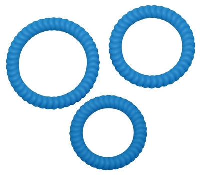 Набор из трех синих силиконовых колец Lust - фото, цены