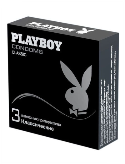 Классические гладкие презервативы Playboy Classic - 3 шт. - фото, цены