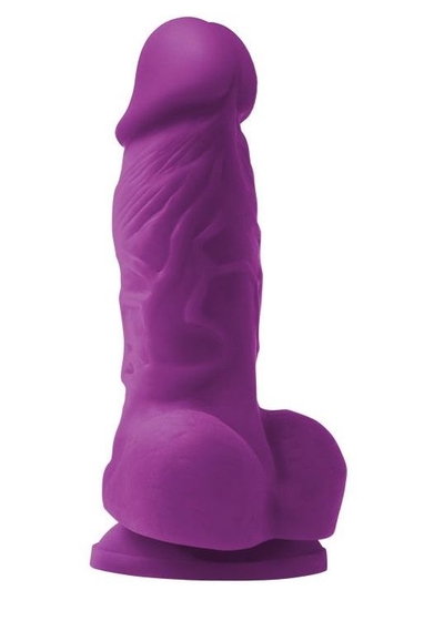 Фиолетовый фаллоимитатор на присоске Pleasures 4 - 14,2 см. - фото, цены