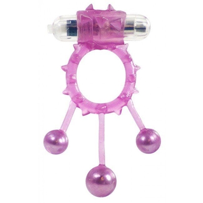 Фиолетовое эрекционное виброкольцо Ball Banger Cock - фото, цены