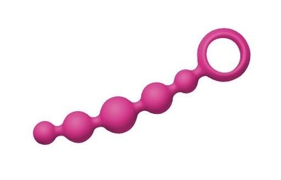 Розовая анальная цепочка Joyballs Wave - 17,5 см. - фото, цены