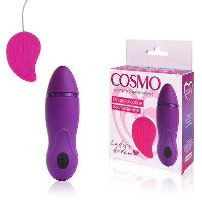 Розовый вибромассажер Cosmo с пультом управления вибрацией - фото, цены