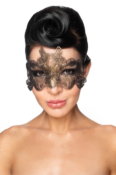 Золотистая карнавальная маска Талиман - фото, цены