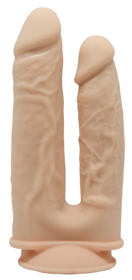 Телесный анально-вагинальный фаллоимитатор Model 1 - фото, цены