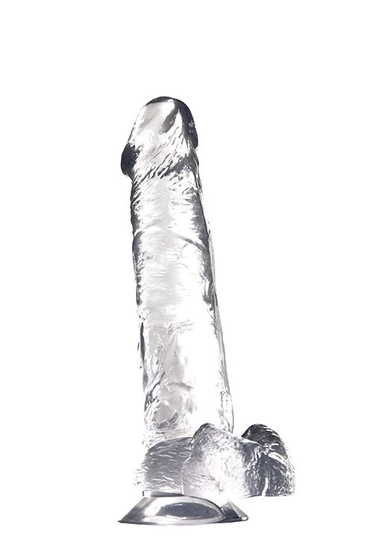 Прозрачный гелевый фаллоимитатор на присоске Jelly Joy - 20 см. - фото, цены