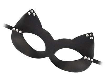 Пикантная черная маска Кошка с заклепками - фото, цены