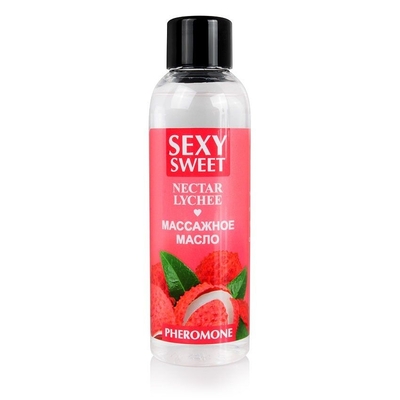 Массажное масло Sexy Sweet Nectar Lychee с феромонами и ароматом личи - 75 мл. - фото, цены