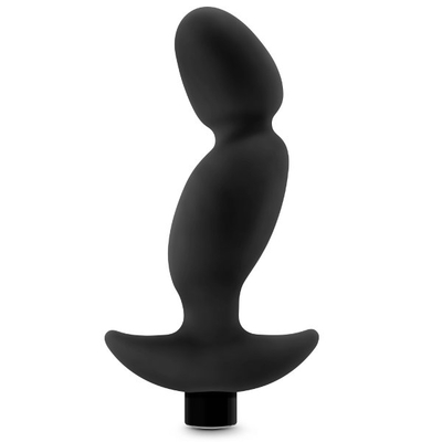 Черный анальный вибратор Silicone Vibrating Prostate Massager 04 - 16,5 см. - фото, цены