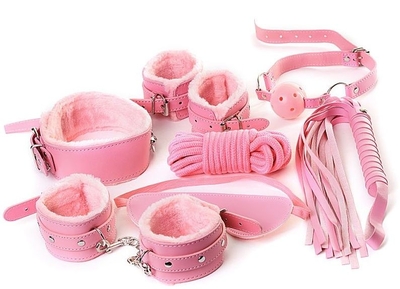 Набор розового цвета для ролевых игр в стиле бдсм Nasty Girl - фото, цены