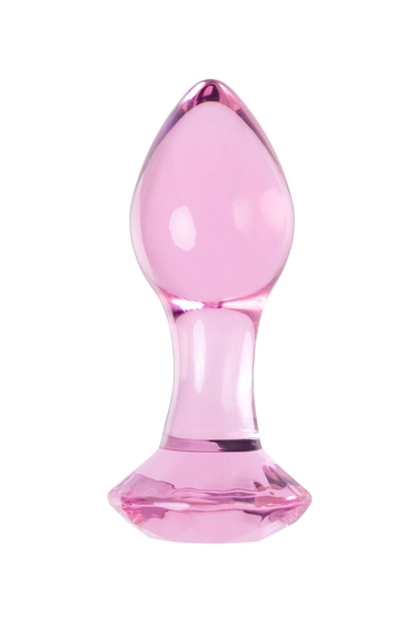 Розовая анальная втулка из стекла - 8,5 см. - фото, цены