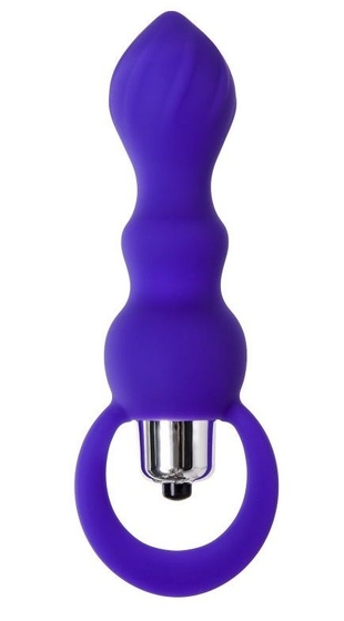 Фиолетовая анальная вибровтулка Curvy - 14 см. - фото, цены