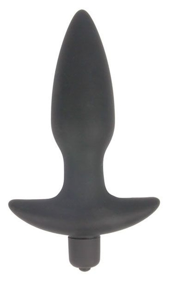 Черная коническая анальная вибровтулка Erokay - 11 см. - фото, цены