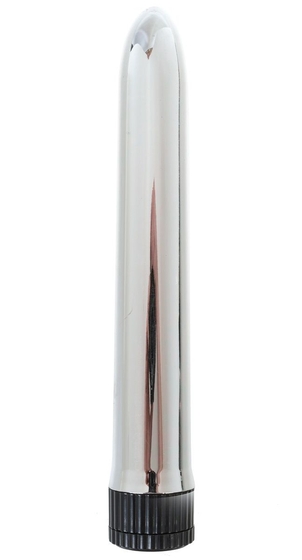 Серебристый классический вибратор - 18 см. - фото, цены