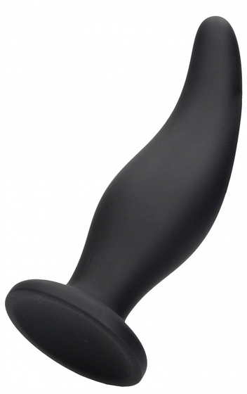 Черная анальная пробка Curve Butt Plug - 11,4 см. - фото, цены