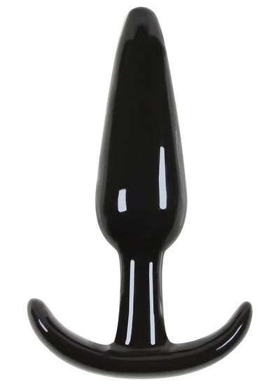Гладкая черная анальная пробка Jelly Rancher T-Plug Smooth - 10,9 см. - фото, цены