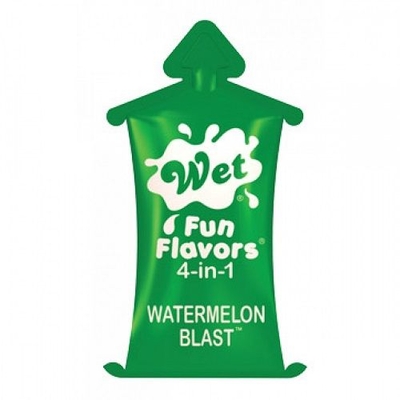 Разогревающий лубрикант Fun Flavors 4-in-1 Watermelon Blast с ароматом арбуза - 10 мл. - фото, цены