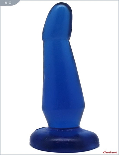 Синяя гелевая изогнутая анальная пробка - 13 см. - фото, цены