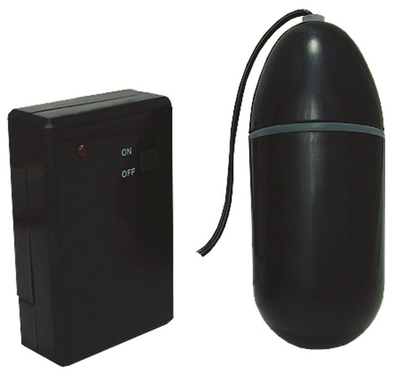 Чёрное виброяйцо Waterproof Remote Control Bullet с пультом ду - фото, цены